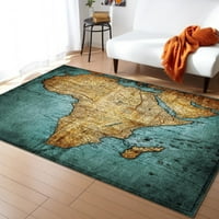 Световна карта на площ килими цветни модерни зони за килим за дневна Спалня Машина Измита разсадник килим 4 '6'