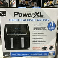 Powerxl pxldb-af 7-инчов двоен кошал Vorte 10-Quart Air Fryer 7-в-1