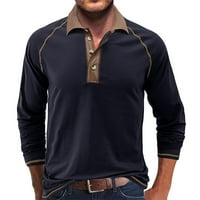 Лидияунистар Мъжки върхове за продажба Мъже Случайни Мода завой надолу яка Дълъг ръкав пуловер Дишаща риза блуза върхове флот