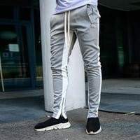 Мъжки Есен мода мъжки крак цип плътен цвят дистанционно отдих панталони модни спортни панталони ВСОНТОР