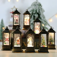 Коледни декорации снежен глобус фенер, домашна украса за декоративна орнамента и подарък за декоративни лампи, батерия - включете батерията