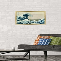 Голямата вълна извън Канагава от плакат за стена на Хокусай, 14.725 22.375