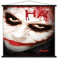 Филм на комикси - The Dark Knight - The Joker Ha в плакат за кръвна стена с дървена магнитна рамка, 22.375 34
