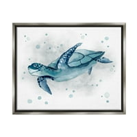 Ступел индустрии Морски Живот костенурка пръски графично изкуство блясък сив плаваща рамка платно печат стена изкуство, дизайн от Джанет тава
