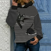 Tangnade плюс размери върхове за жени 3D животински отпечатан пуловер с дълъг ръкав ризи с черни xl дамски дрехи
