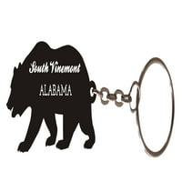 South Vinemont Alabama Suvenir Metal Bear Keychain