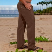 Mafytytpr мъжки панталони Clearance мъже солидни ежедневни еластични талии памучни панели панели панталони, големи и високи панталони за мъже ежедневни