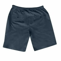 Ханас Мъжки панталони мъжки мода твърди Плюс размер бельо превръзка джобове Коляното дължина панталони панталони син ХХХЛ