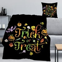 Хелоуин одеяло с калъфка за възглавница, ежедневни положителни утвърждения декор естетическо одеяло за спалня естетика,514, 40х58