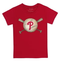 Детска мъничка Rerip Red Philadelphia Phillies бейзболна кръстосана тениска тениска