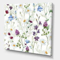 Диви цветя детелина Бел и лайка живопис платно изкуство печат
