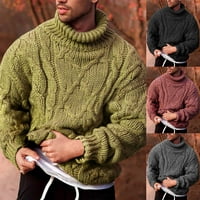 Utoimkio Clearance Turtleneck Пуловери за мъже Леки дълги ръкав Небрежен хлабав плетен ритник пуловери топлинни плътни върхове