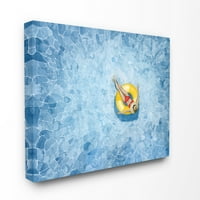 Ступел индустрии басейн плувки синьо жълто акварел живопис платно стена изкуство от Грейс Поп, 30 40