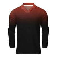 Полу ризи за мъже за мъже Мъжки модни ежедневни якички 3D цифров печат с дълъг ръкав тениска топ блуза с дълги ръкави ризи за мъже модерни