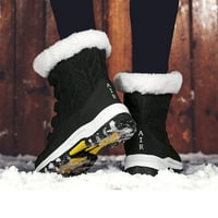 Дамски солиден ежедневен глезен снежни обувки Размер Изберете подходящ за вътрешен външен черно 42