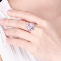 Ангажимент диамантен пръстен Женски флорален пръстен с цветни диамантени пръстени бижута-5silver