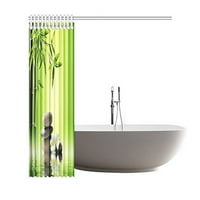 Японски дзен завеса за душ, дзен камъни бамбук полиестер тъкан душ завеси за баня баня комплекти