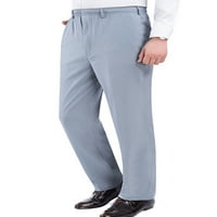 Glonme Solid Color Loungewear за мъже монтирани бизнес панталони Леки обикновени панталони светло сиво 5xl