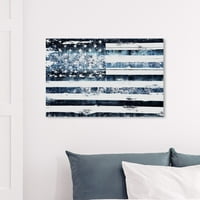 Уинууд студио Американа и патриотично платно за стена принтове 'сърф флаг' американски знамена-Синьо, бяло