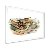 Дизайнарт 'древни птици в дивата природа' традиционна рамка Арт Принт