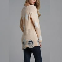 Пуловери за жени Мода есен зимен пуловер разхлабена плетена риза с пет точки звездни дупки пуловери