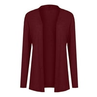 Dyegold леки жилетки за жени плюс размер отворен фронт плътни цветни пуловери Кардиган Красив ежедневни разхлабени дълги якета