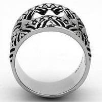 Женски сребърни пръстени с висок полиран пръстен от неръждаема стомана без камък TK1008