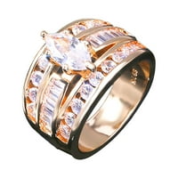 мнжин мед инкрустиран Циркон Дамски пръстен популярен моден годеж бижута подарък злато 6