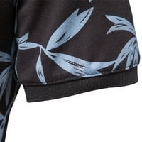 Цермоге тениска блузи за мъже на клирънс продажба мъжки тениска с къс ръкав листа печат хавайски стил тънък годни къс ръкав Топ риза Блузи