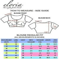 Eloria Women Gotapati Design Art Silk Sari Top Lummer Lotys Load Boat Blouse Color: Dark Grey, Size: 32