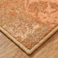 Мохак Начало призматичен замъглено бароков Руж съвременен Цветен прецизен отпечатан килим, 5 'х8', оранжев