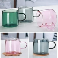 Стъклени чаши кафе, надеждна чаша за кафе с дръжка, основни цветове, сейф