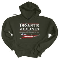 Desantis Sweatshirt Mens Ron Desantis Desantis Airlines Суичър с качулка качулка-военни зелено-големи