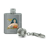 Wonder Woman Vintage Icon от неръждаема стомана 1oz Mini Flask Key Chain