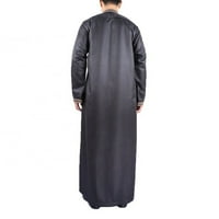 Мъже Jubba Kaftan Thobe Dishdash Саудитска арабска мюсюлманка с дълъг ръкав макси рокля роба