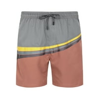 Zlekejiko Петточков мъжки летен контраст небрежен плаж на открито панталони спортни райета цвят мъжки панталони