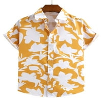 Капрез мъже небрежна риза с къси ръкави Лятна хавайска бутон надолу риза, притиснала флорална блуза hcd- xl