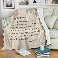 Плик фланелен одеяло Най -добър подарък за семейно пухкаво одеяло за въздушна поща до любовник удобно и без коса от печат от букви