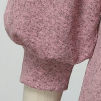 Caicj дамски жилетка пуловери за жени отворени предни вафли плетени жилетка с дълъг ръкав уютни пуловери с джобове розово, xl