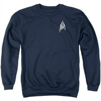 Trevco CBS2559-As- Star Trek Discovery & Sciences Badge-Adult Sweatshirt, флот- голям