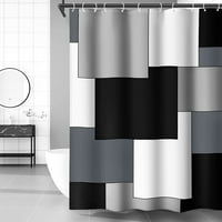 Бяла и черна завеса за душ Mordern Геометрични сиви завеси за душ за баня