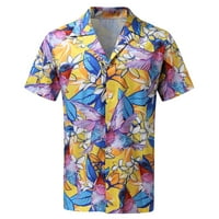 Мъжки ризи Pgeraug Hawaii Printded Collar Collar Loos