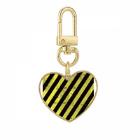 Лого черно -жълти ленти без стъпка златно сърце ключодържател метал