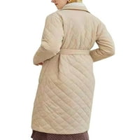 Paille жени ватирано яке солиден цвят грахово палто дълъг ръкав палта топло ното релона зима бежово m