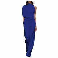 Комплекти за жени банкетна рокля секси висящи панталони за врата Дамски летни върхове синьо 2x
