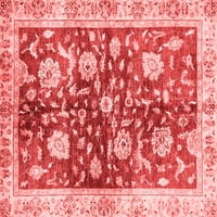 Ahgly Company Indoor Square Oriental Red Traditional Rugs, 6 'квадрат
