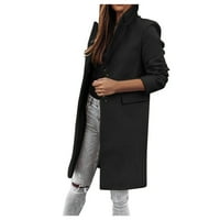 Xinqinghao Jackets палто за женски вълнена вълнена тънка палто яке за окоп