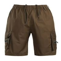 Мъжки летни къси панталони Дръжителни плажове къси панталони Малка цветна дъна тренировка товарен салон мини панталони кафяви s