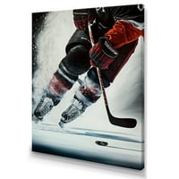 Дизайнарт хокей играч на лед по време на игра Ив платно стена изкуство