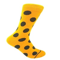 Мъжките средни престъпници полка точки обличат ежедневни чорапи в жълто с черен цвят
